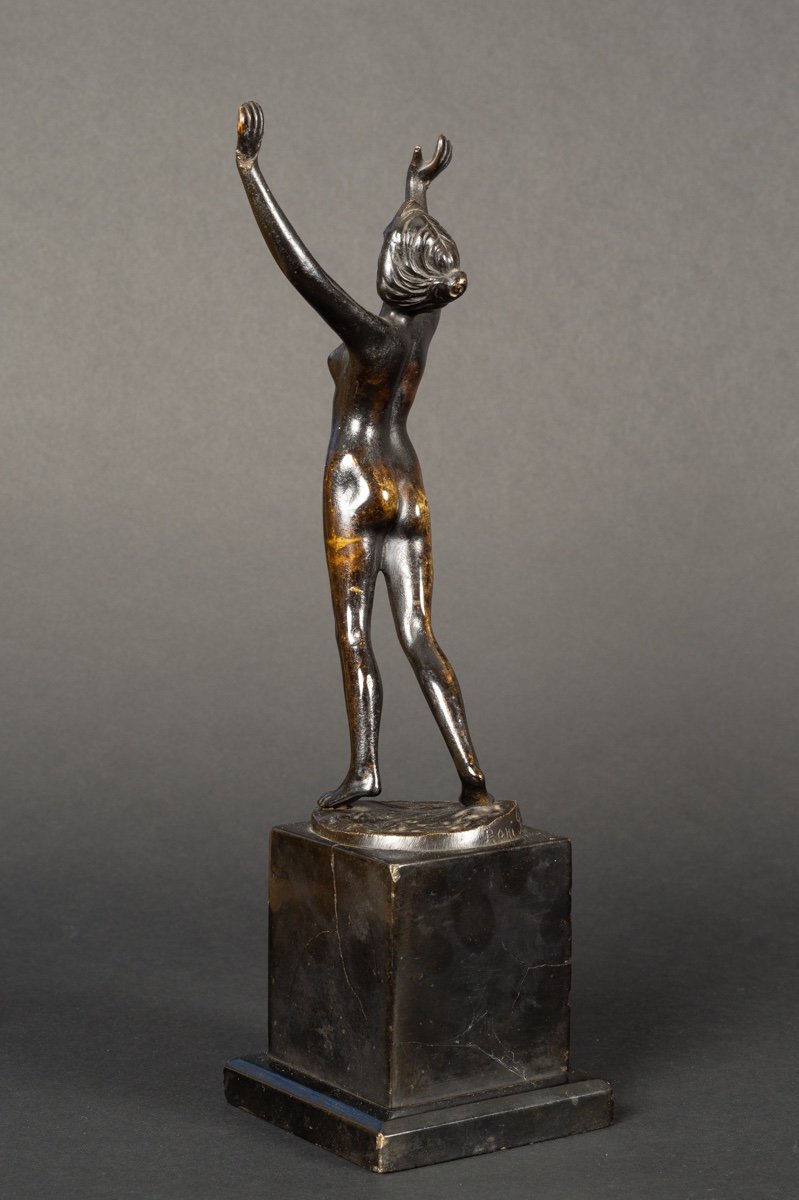 Proantic Naked Woman Bronze Reni Palmier Art Nouveau France Circ