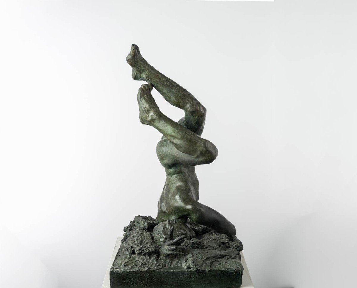 Proantic Male Nude Bronze Sculpture Icarus