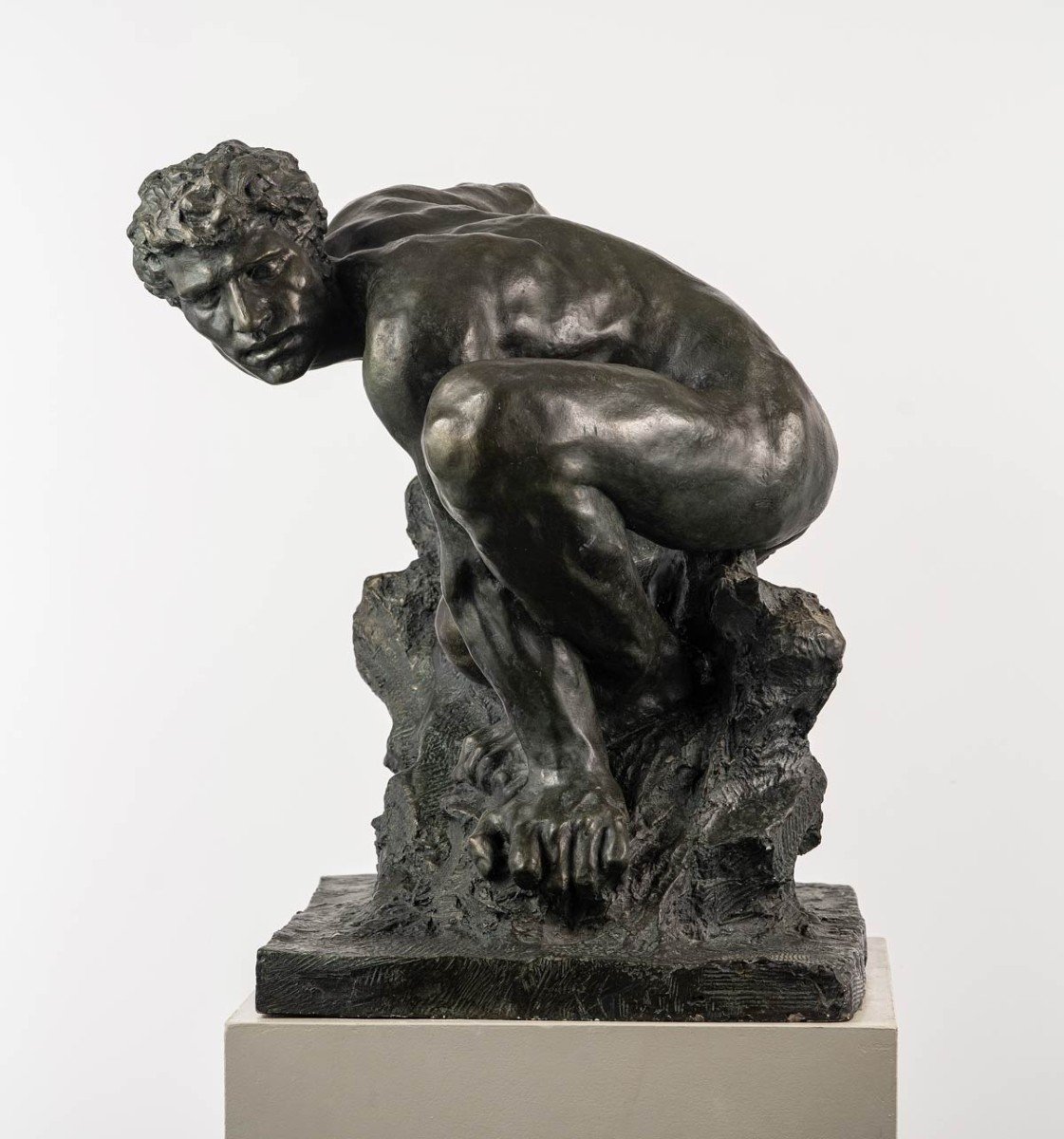 Proantic Male Nude Bronze Sculpture Adam