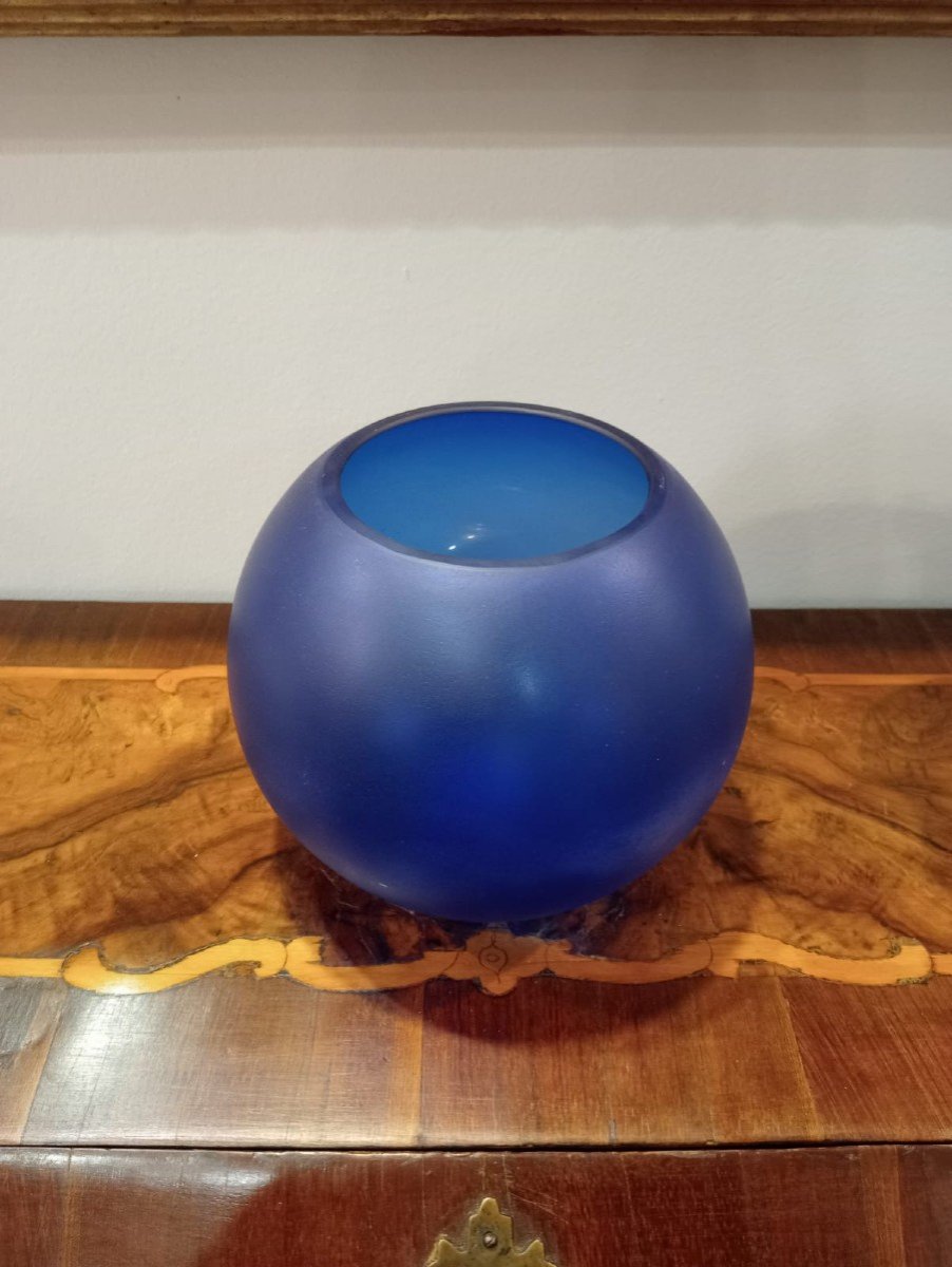 Vaso blu firmato Cenedese