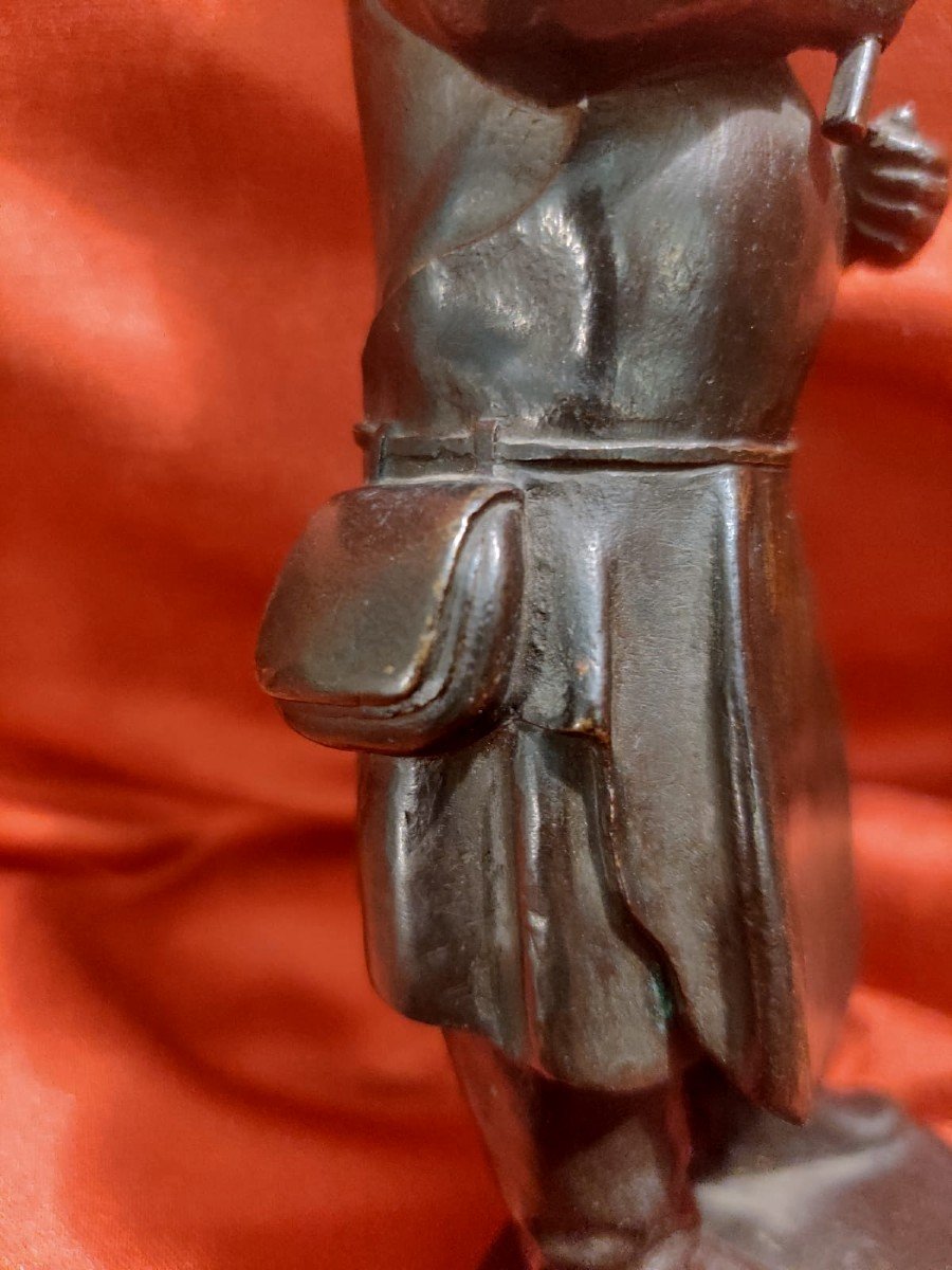 Sculpture d'Un Graveur En Bronze, Des Années 1500-photo-1