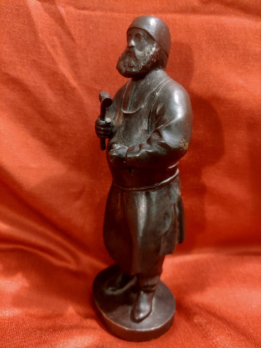 Sculpture d'Un Graveur En Bronze, Des Années 1500-photo-5