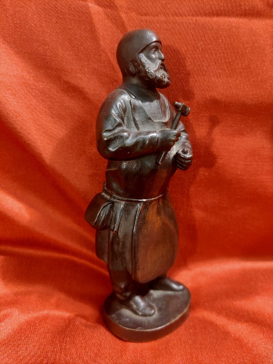 Sculpture d'Un Graveur En Bronze, Des Années 1500-photo-7