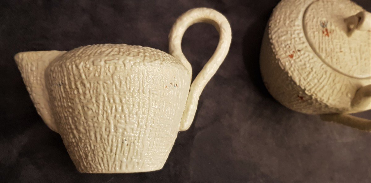 Coppia di tazze da tè e zuccheriere in terracotta Sbordoni Civita Castellana-photo-1