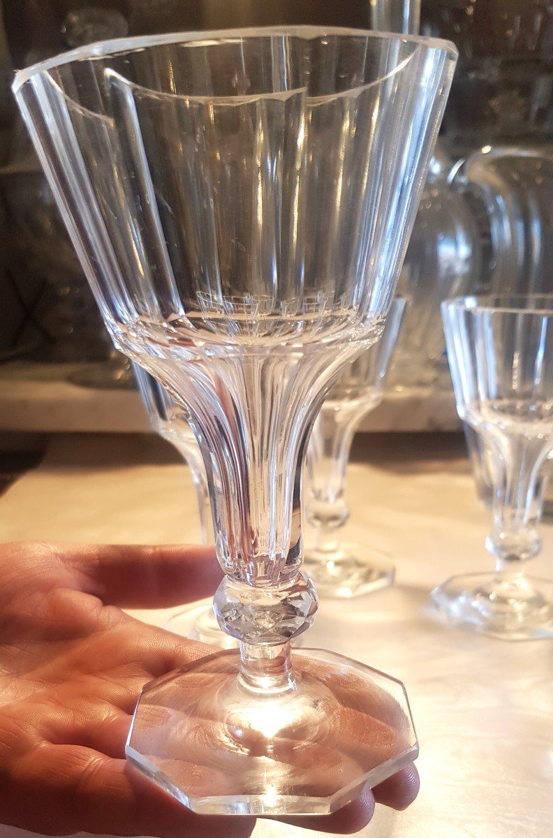  Lot De 8 Flutes à Champagne en cristal anciennes XIX ème s -photo-4