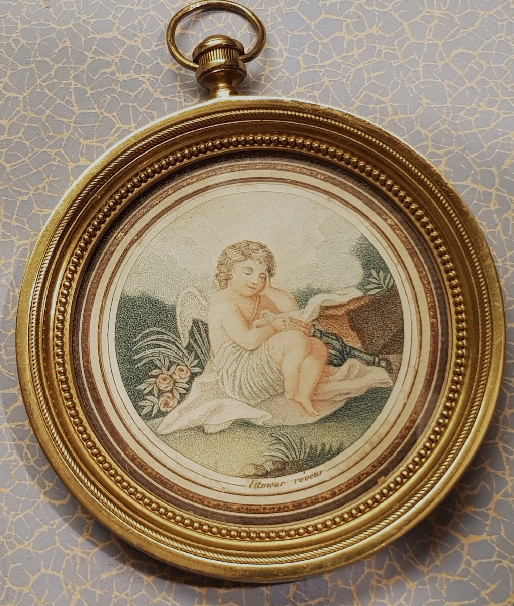 Miniatura neoclassica antica L'Amour Révéur