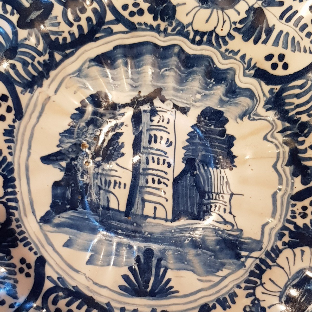 antico piatto in maiolica Savona XVIII secolo-photo-1