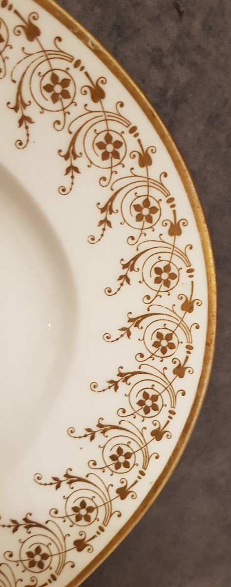 Grande Assiette Ancienne Porcelaine  Décorée à Sèvres Ovale 40x27,5 Cm-photo-3