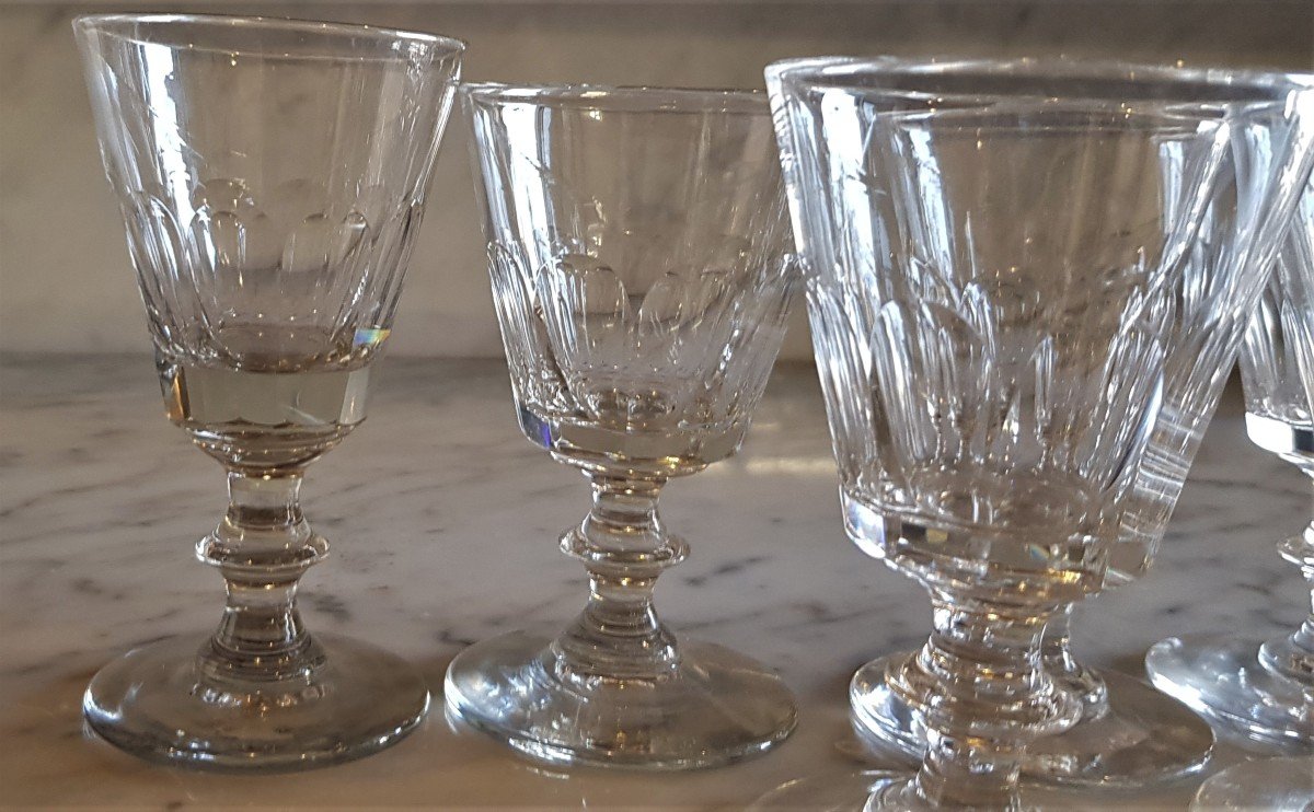  Ensemble 12 Verres Anciens Modèle Caton H 11-11,5 Cm-photo-4