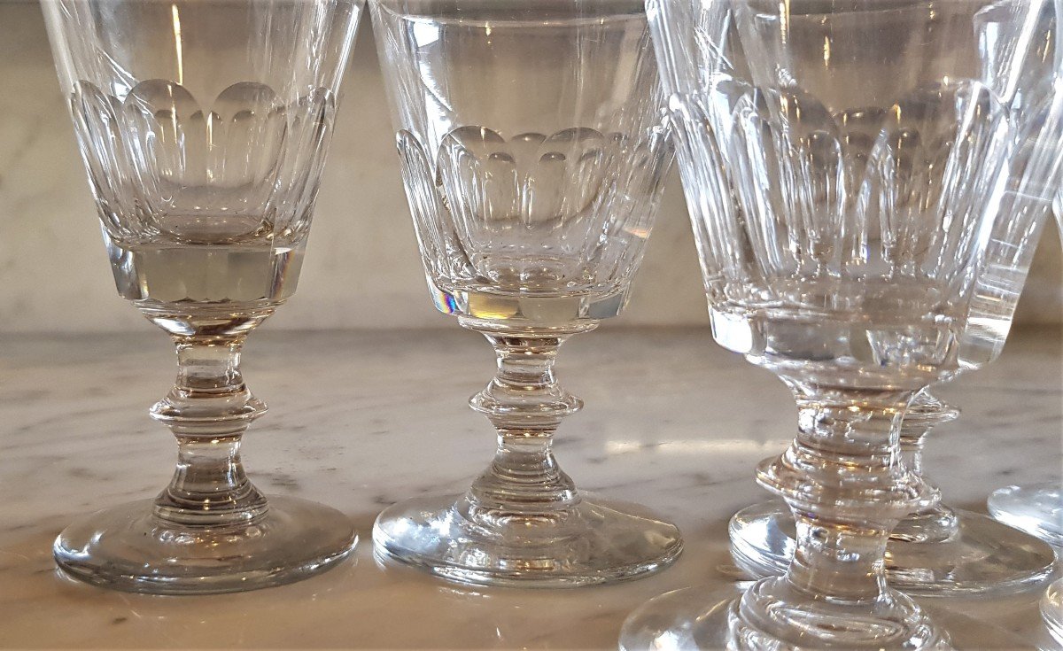  Ensemble 12 Verres Anciens Modèle Caton H 11-11,5 Cm-photo-1