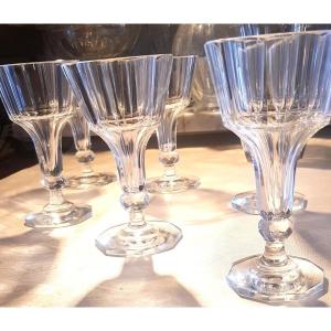  Lot De 8 Flutes à Champagne en cristal anciennes XIX ème s 