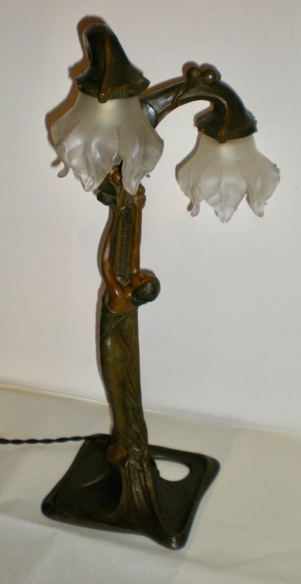 Lampada/ scultura art nouveau P. Tereszczuk