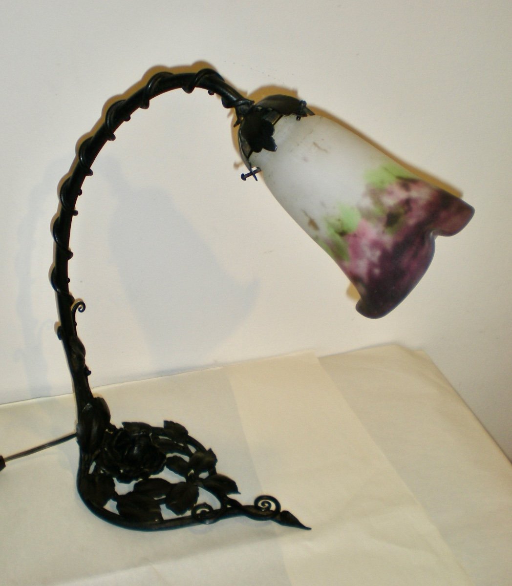 Rose- Lampada art nouveau Muller Freres Luneville