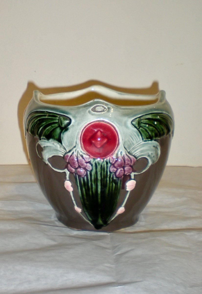 Piccolo cache pot art nouveau barbotine-photo-2