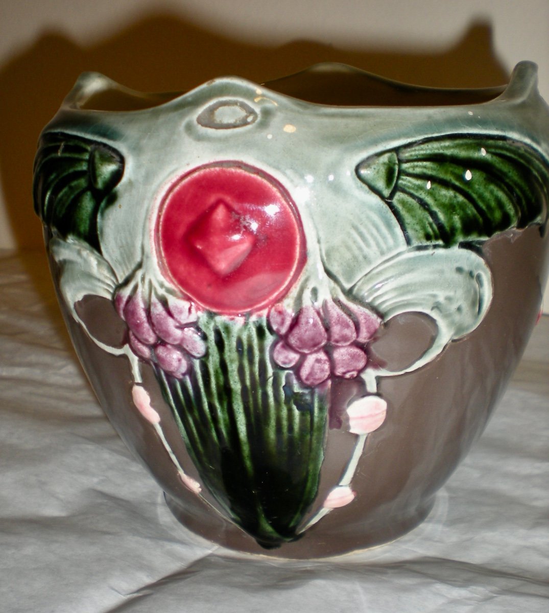 Piccolo cache pot art nouveau barbotine-photo-1