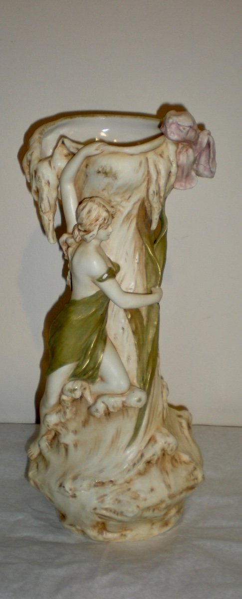 Coppia di vasi/scultura art nouveau Royal Dux -photo-2