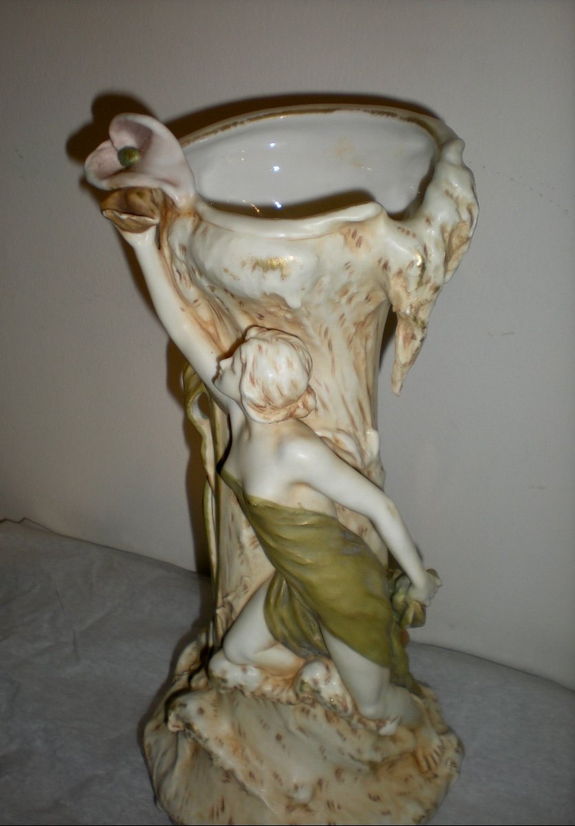 Coppia di vasi/scultura art nouveau Royal Dux -photo-4