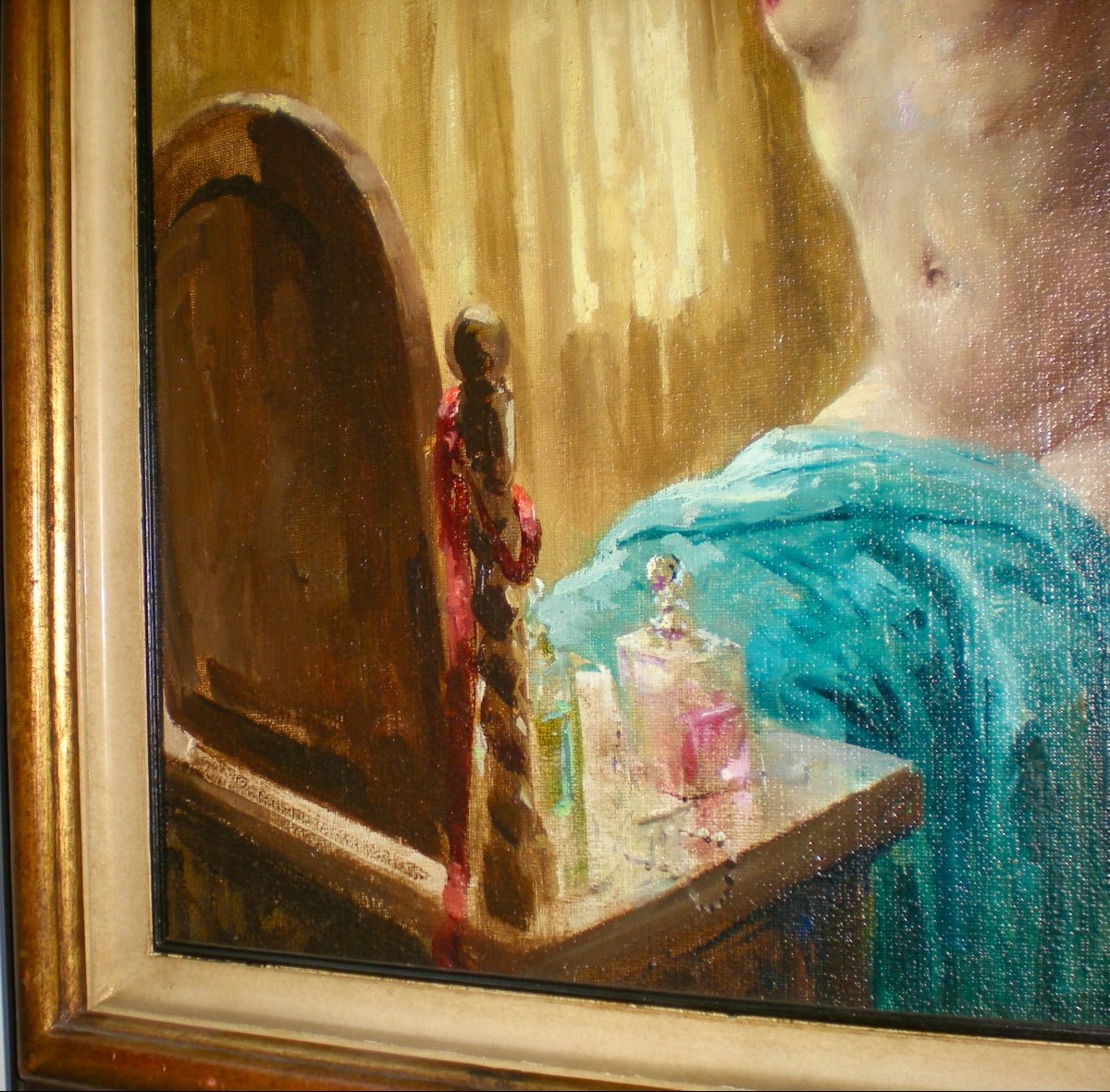 Jeune femme à la toilette- Olio su tela art dèco Charles van Roose-photo-1