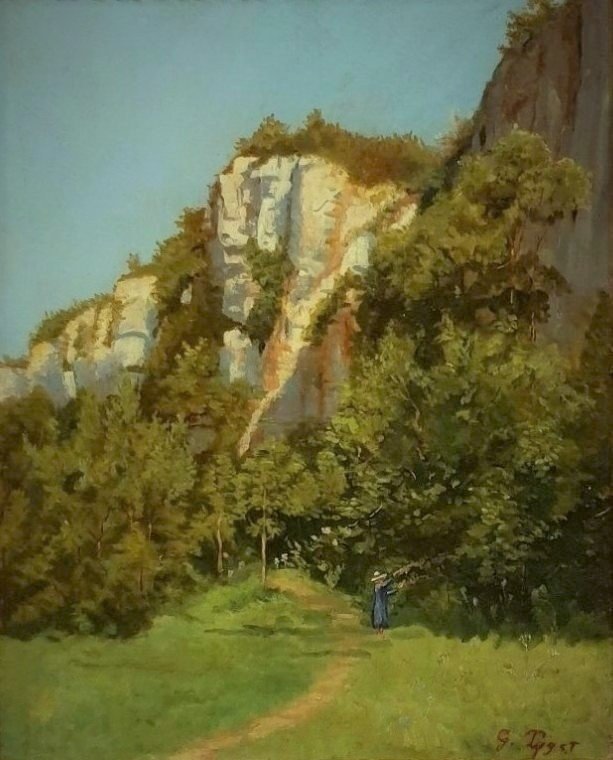 Huile Sur Toile Paysage XIX Siècle Signè Germain Paget 1817-1884-photo-2