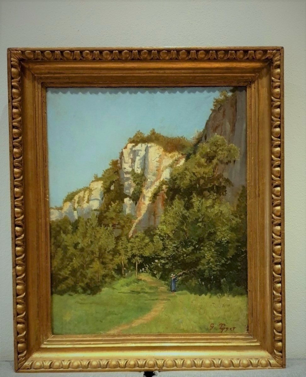 Huile Sur Toile Paysage XIX Siècle Signè Germain Paget 1817-1884-photo-4