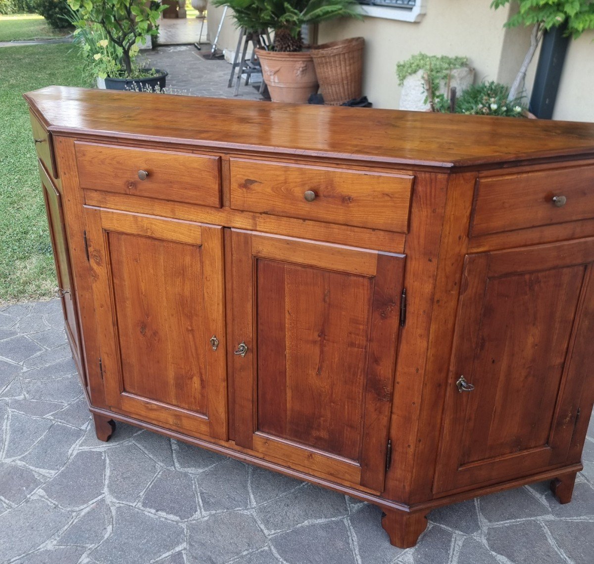 Credenza Scantonata del 1800 Veneta in Ciliegio-photo-3