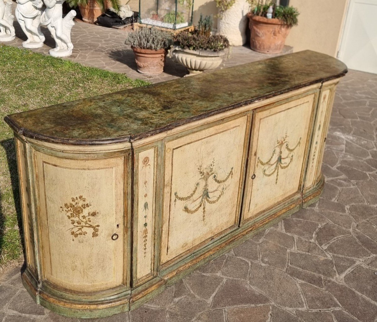 Credenza laccata veronese di primo 700 originale non replica! Alta qualità-photo-3