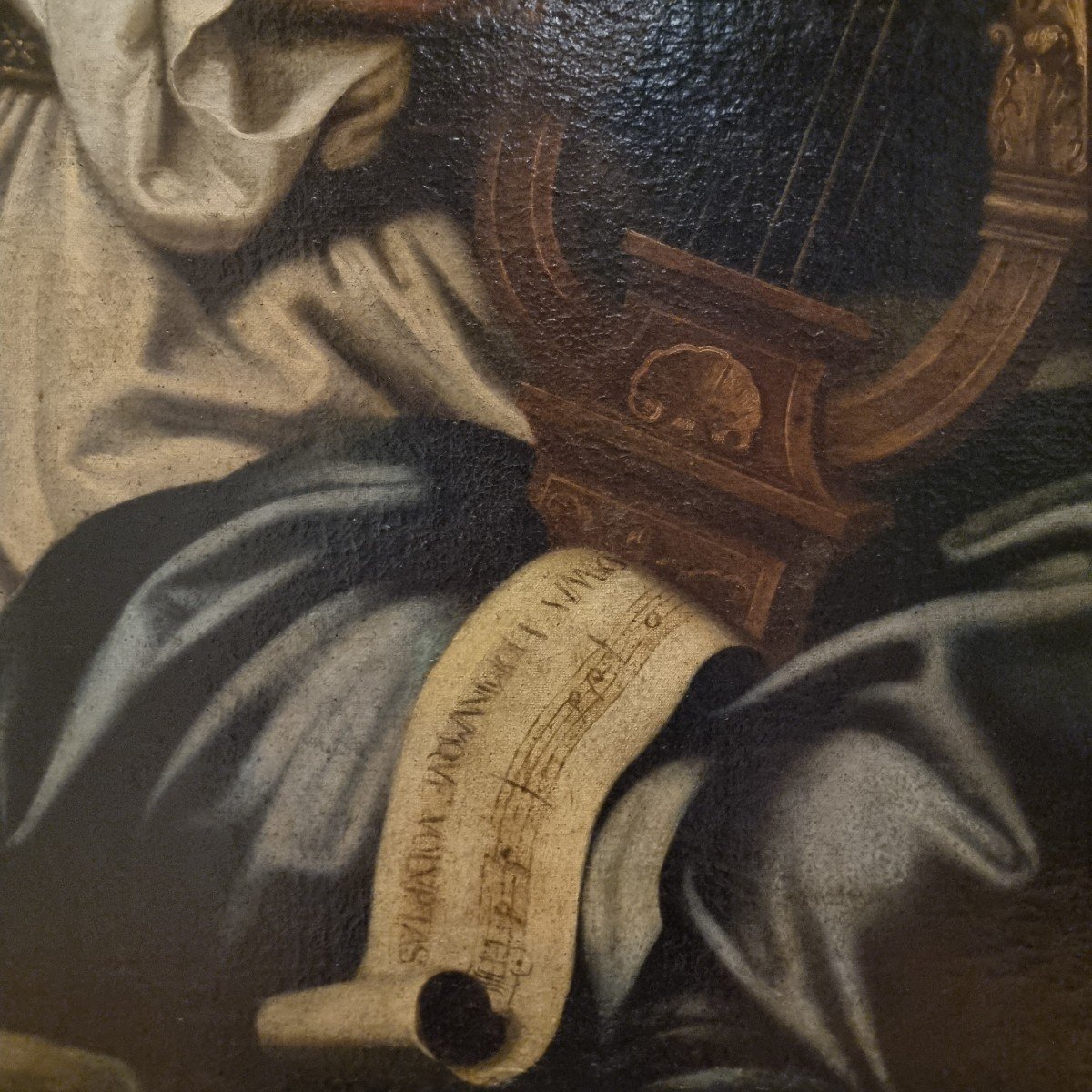 Olio su Tela del Seicento – Allegoria della Musica di Simone Cantarini (1612-1648)-photo-4