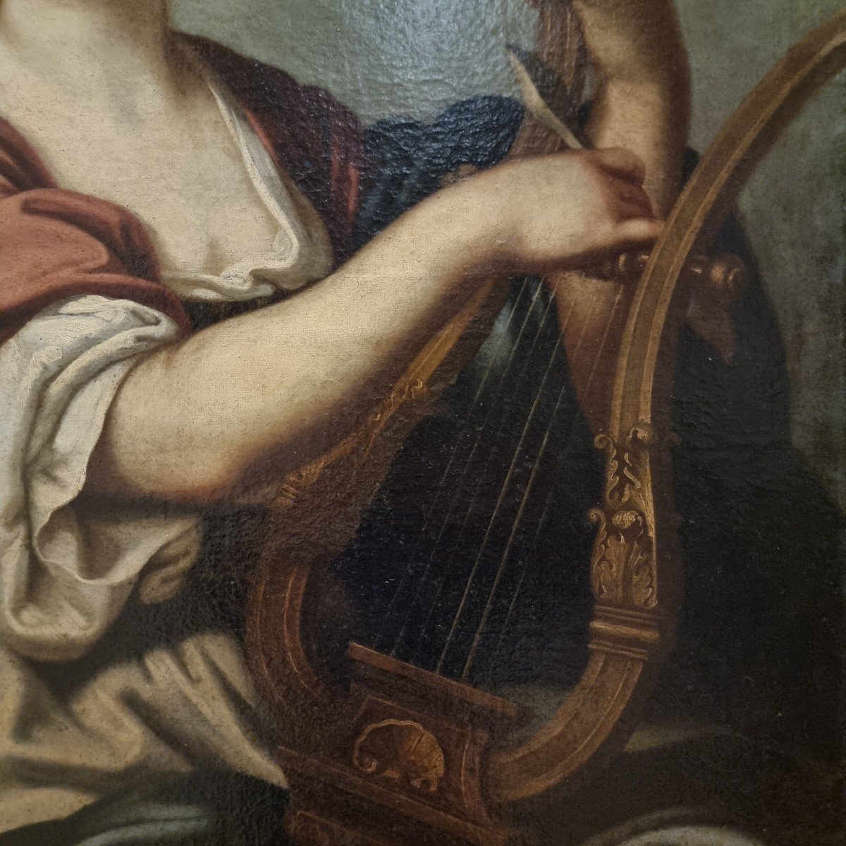 Olio su Tela del Seicento – Allegoria della Musica di Simone Cantarini (1612-1648)-photo-1