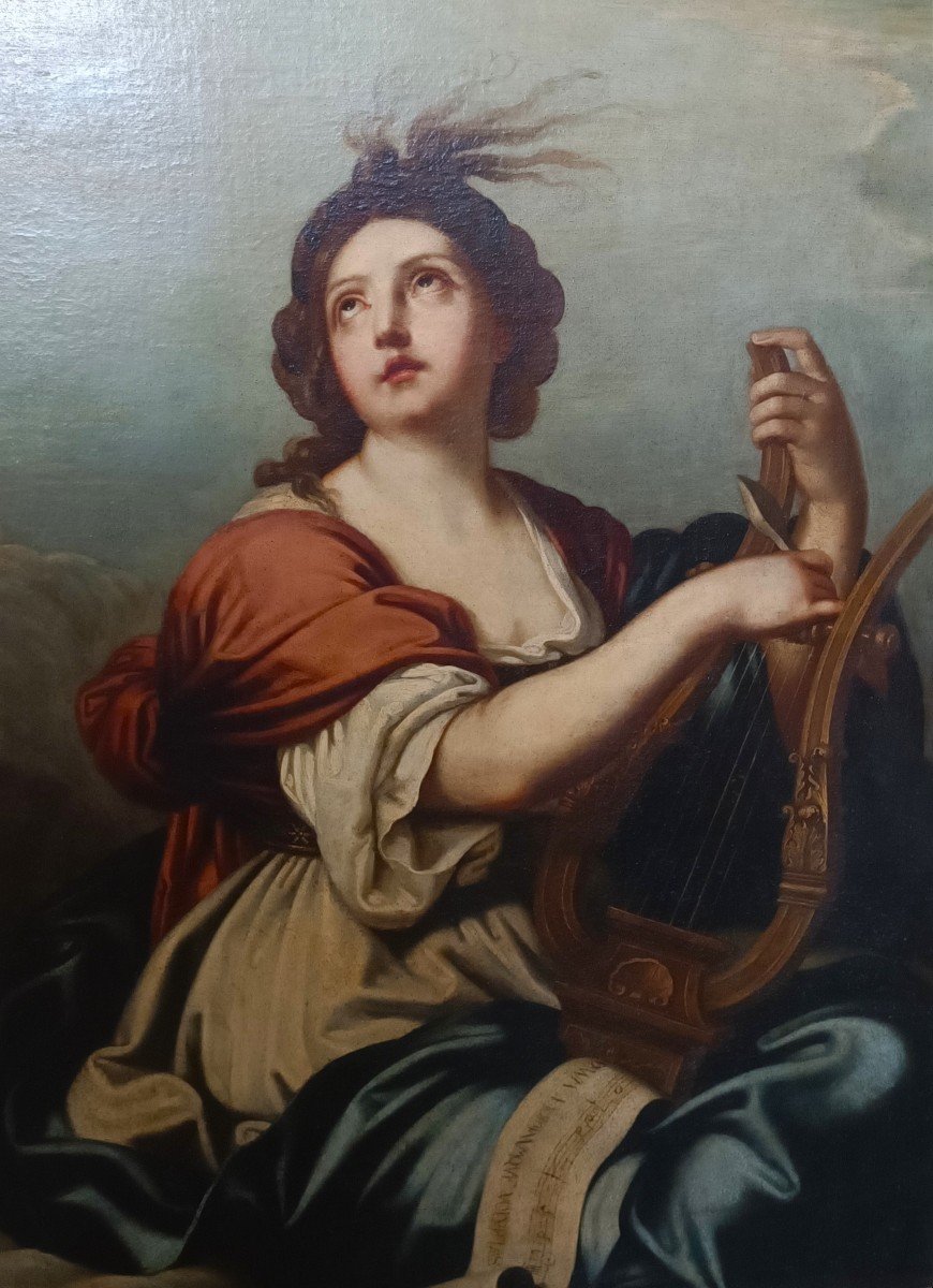 Olio su Tela del Seicento – Allegoria della Musica di Simone Cantarini (1612-1648)-photo-4