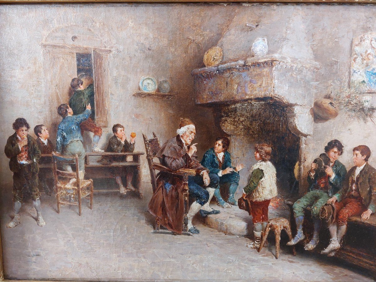 Francesco Bergamini 1815-1883  Olio su tela-photo-2