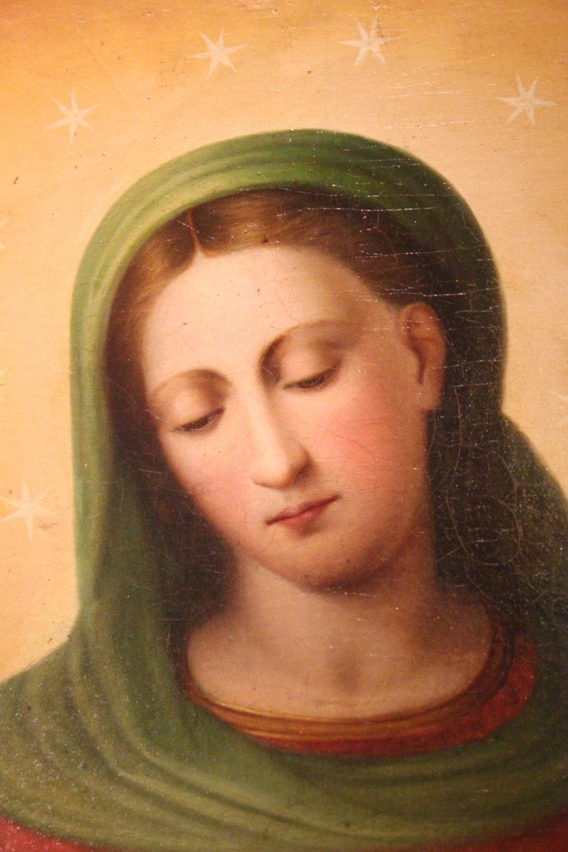 Anonimo XVIIIsec. | “Madonna delle roselline" olio su tela -photo-3