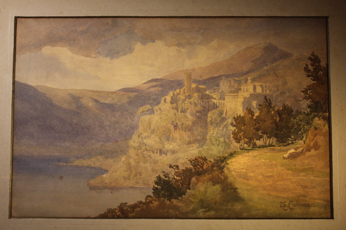 H. E. Coleman | Castello romano - Castello di Rispoli lago di Nemi. 1861-photo-4