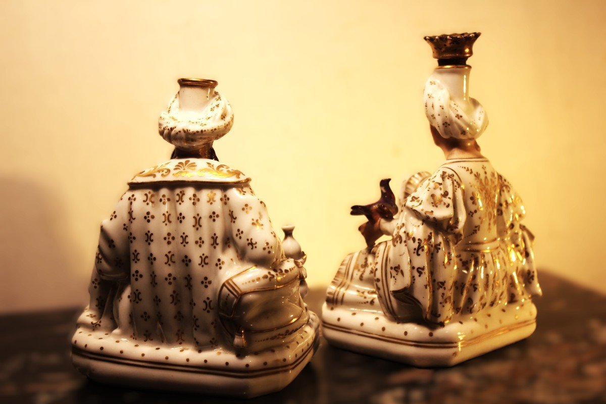  Jacob Petit - Vieux Paris XIXsec. coppia di figure in porcellana "Sultano e Sultana" -photo-4