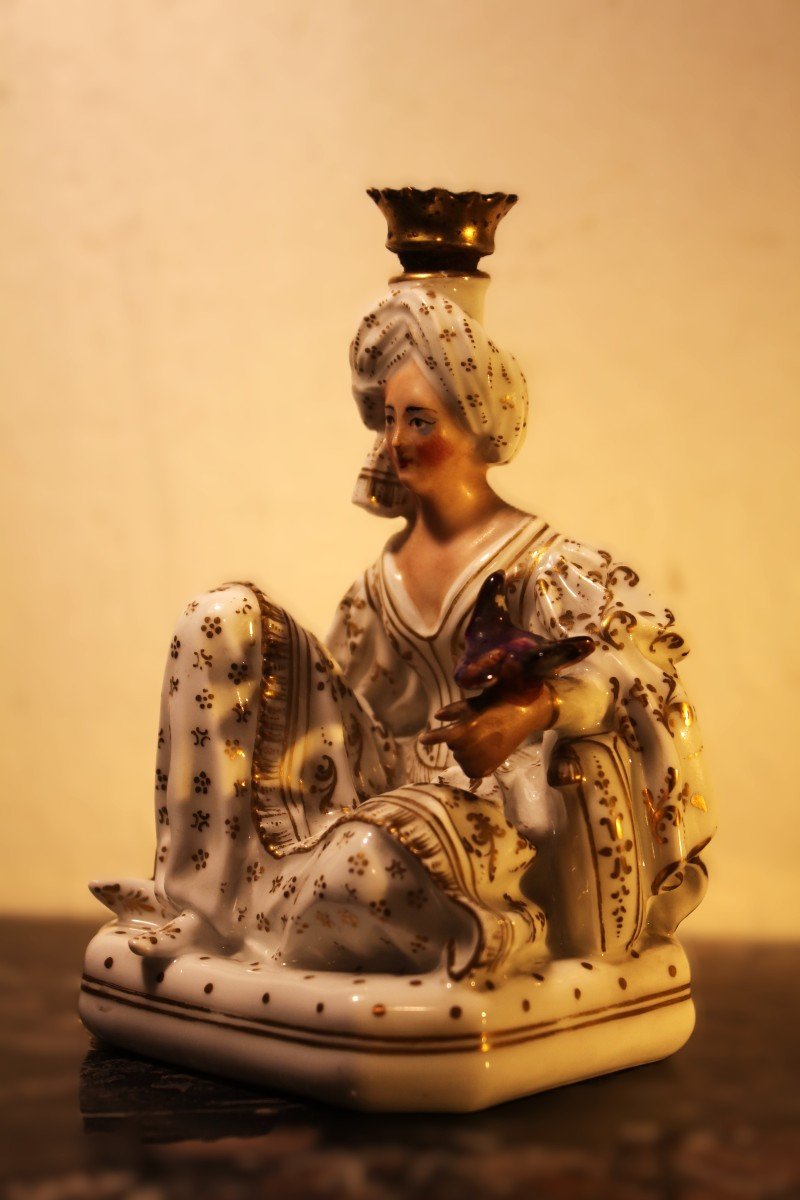  Jacob Petit - Vieux Paris XIXsec. coppia di figure in porcellana "Sultano e Sultana" -photo-2