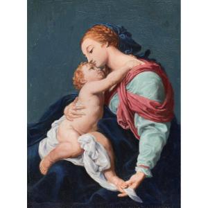 Madonna con Bambino | dipinto olio su rame   