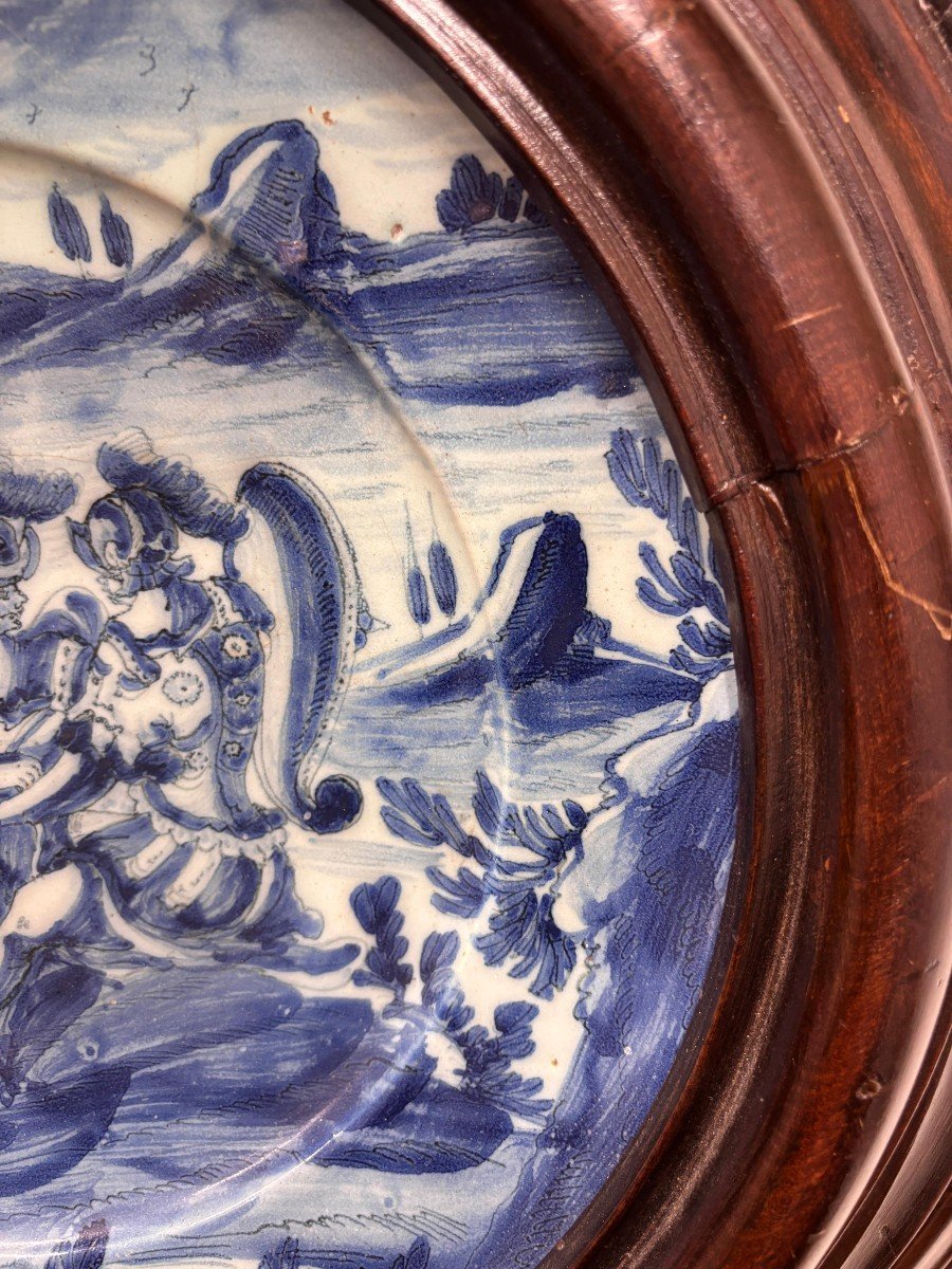 Antico Piatto In Maiolica Con Scena Mitologica-photo-2