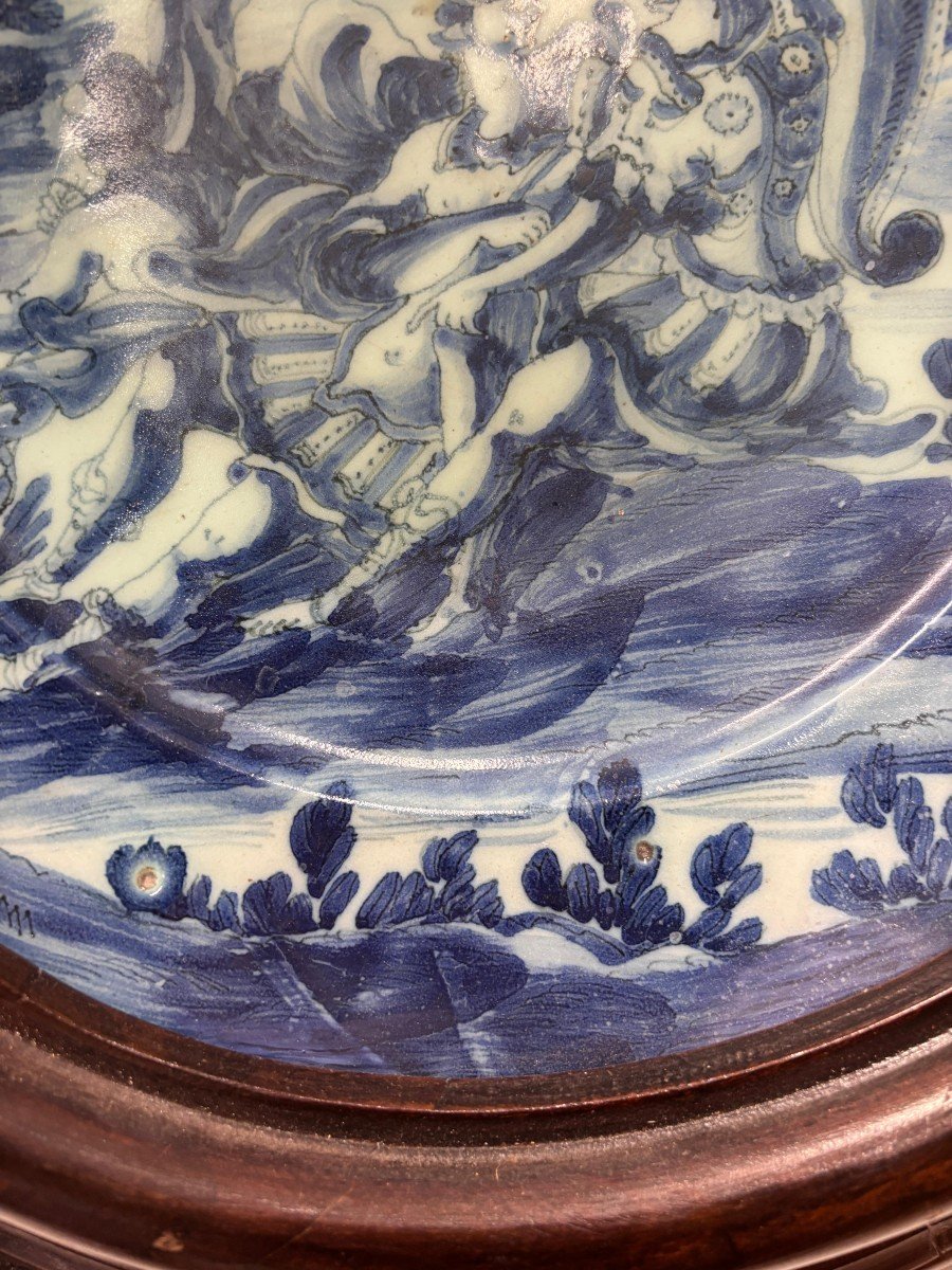 Antico Piatto In Maiolica Con Scena Mitologica-photo-3