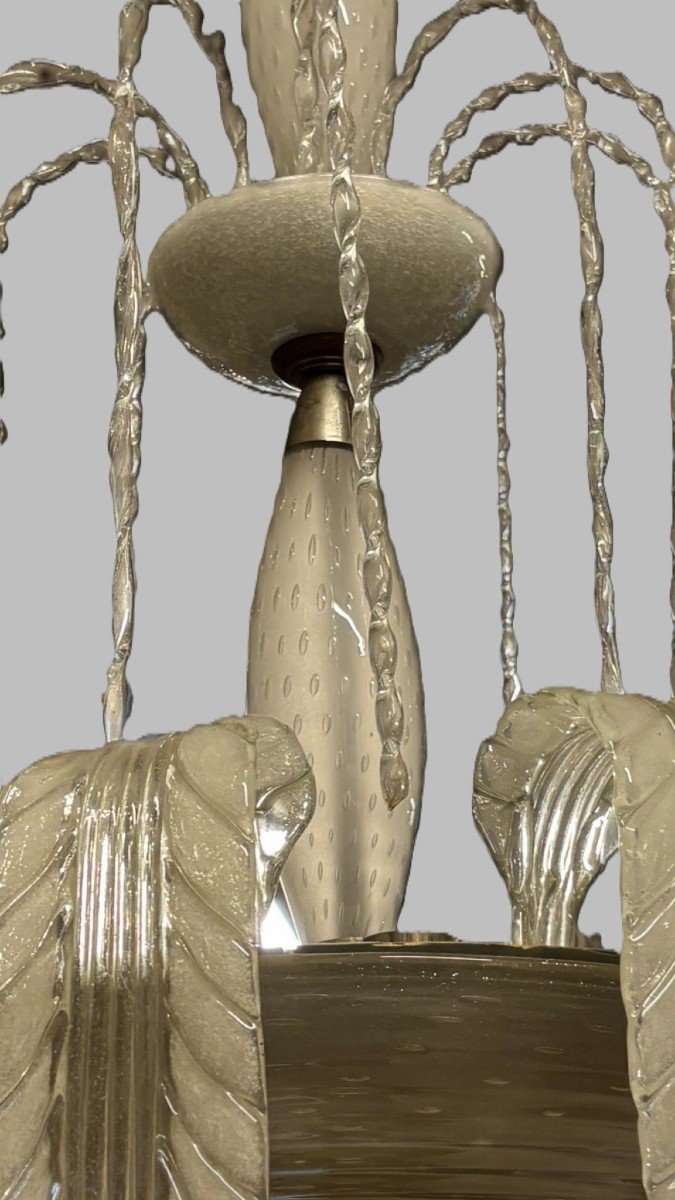 Lampadario Barovier e Toso in vetro di Murano e ottone, 1930, Italia-photo-2