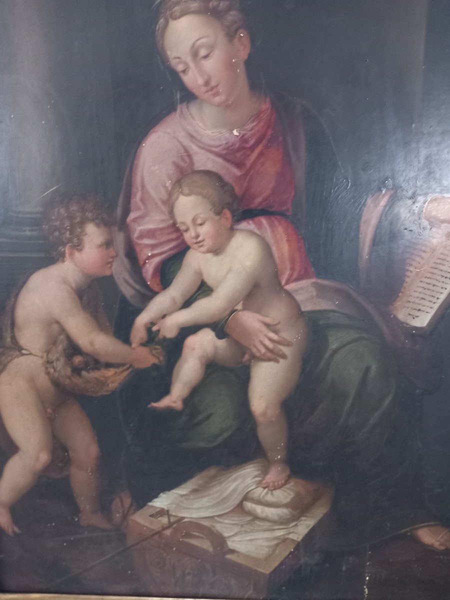 Dipinto su tavola - Madonna con Bambino, '500, Centro Italia-photo-2