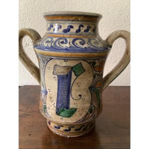Albarello in ceramica con stemma araldico Ep 800