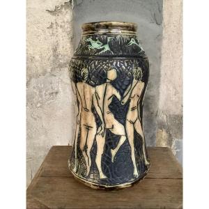 Vaso in ceramica con figure di nudi Ep 900