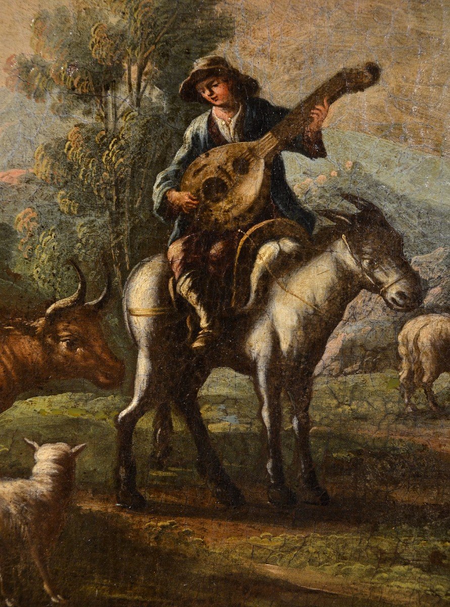 Pittore piemontese del XVIII secolo, Scena di caccia/Scena bucolica pastorale-photo-8