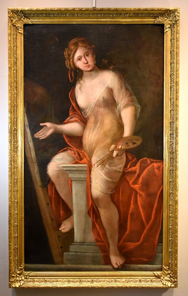 Mattheus Terwesten (L'Aia, 1670 - 1757) Ritratto di fanciulla come allegoria della pittura