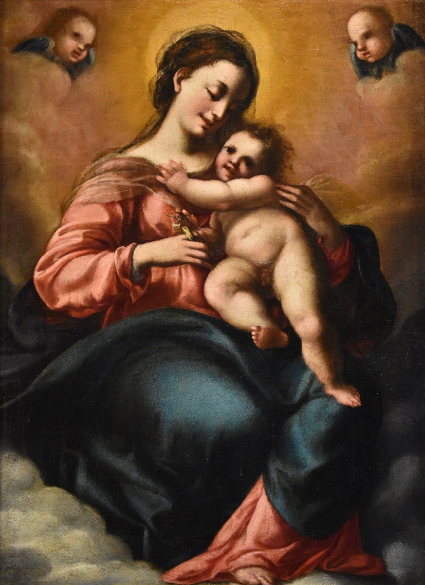 Jacopo Confortini (Firenze 1602-1672), Madonna con Bambino e due angeli-photo-2