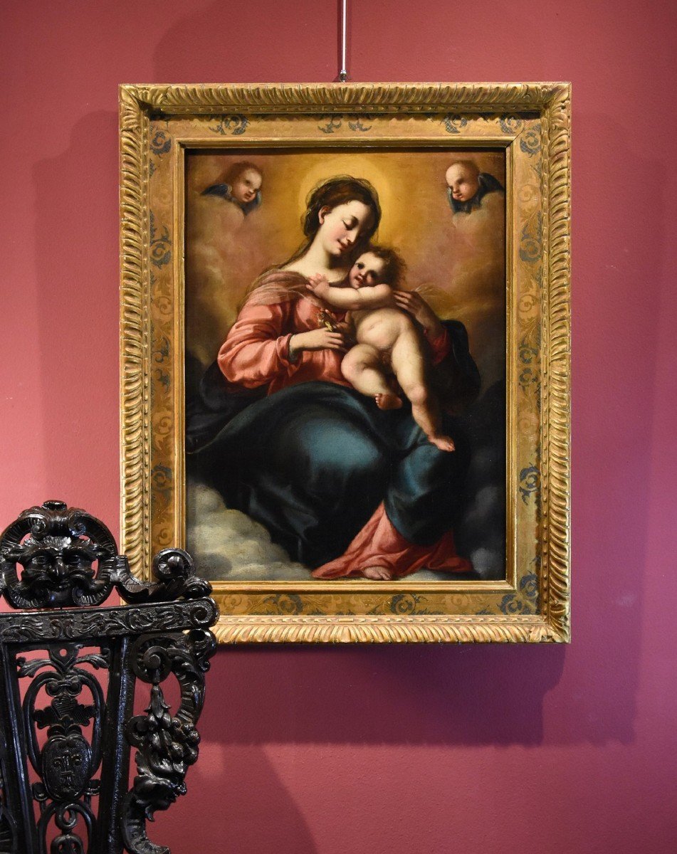 Jacopo Confortini (Firenze 1602-1672), Madonna con Bambino e due angeli-photo-6