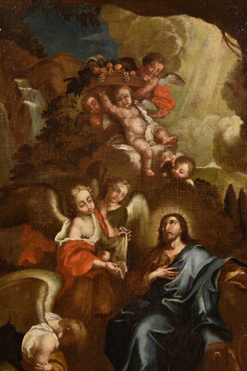 Cristo circondato dagli angeli nel deserto, Cerchia di Pietro da Cortona-photo-3