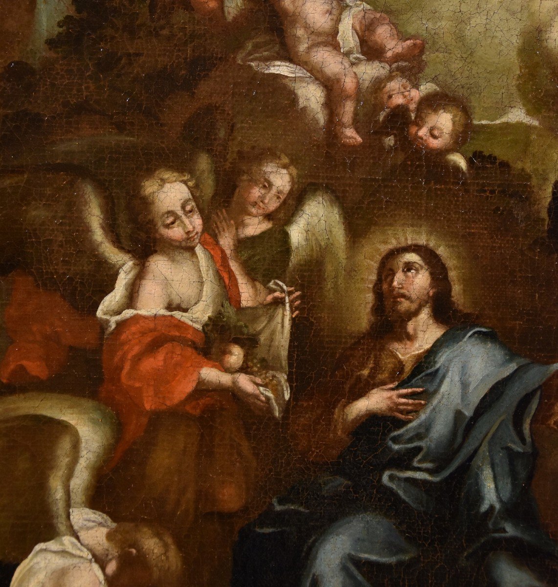 Cristo circondato dagli angeli nel deserto, Cerchia di Pietro da Cortona-photo-4