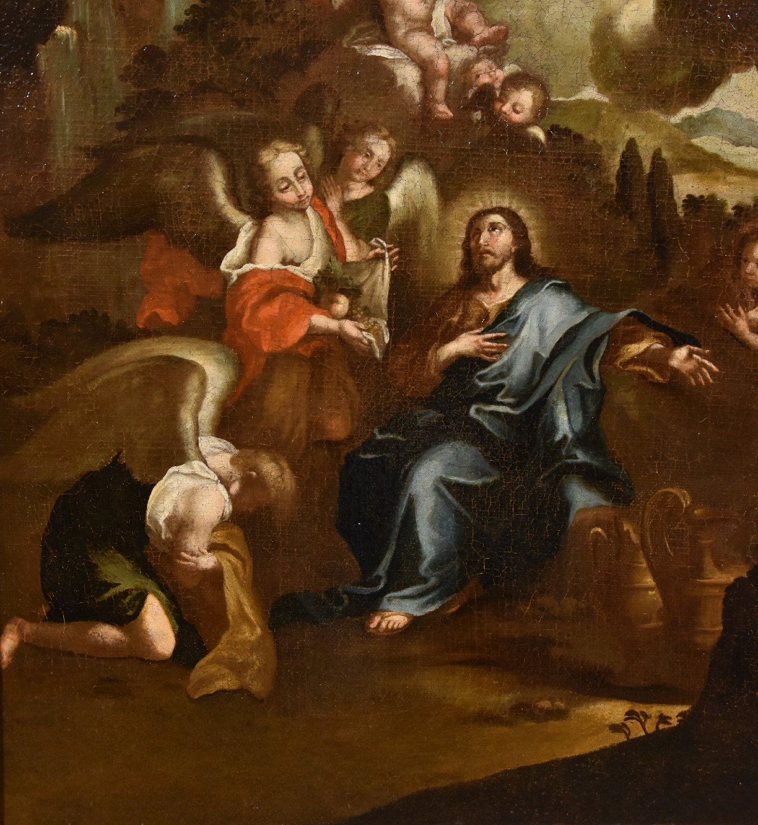 Cristo circondato dagli angeli nel deserto, Cerchia di Pietro da Cortona-photo-2