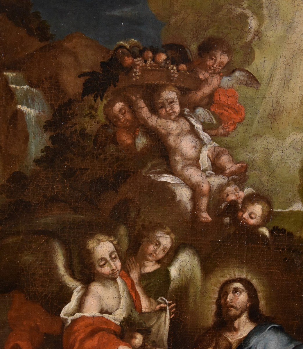 Cristo circondato dagli angeli nel deserto, Cerchia di Pietro da Cortona-photo-7
