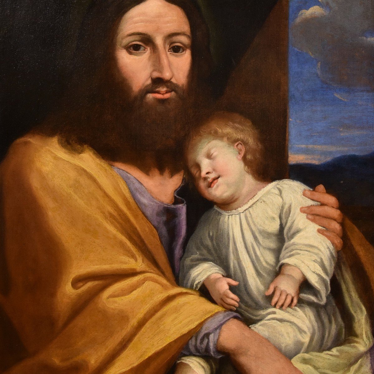  Gesù con il figlio del committente, Giovan Battista Salvi (1609 - 1685) cerchia/seguace-photo-3